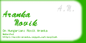 aranka movik business card